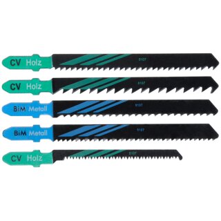 Stichsägeblätter Set 5-tlg. für Holz & Metall