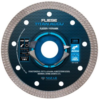 Nozar Diamanttrennscheibe Fliese Titan Accu - Ø 115 mm