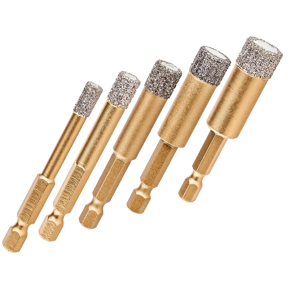 wefaru Premium Diamant Fliesenbohrer, Fliesenbohrkrone Ø 6 - 14 mm, 1/4" Bit für Fliesen, Feinsteinzeug, Keramik, dünne Granite, etc.