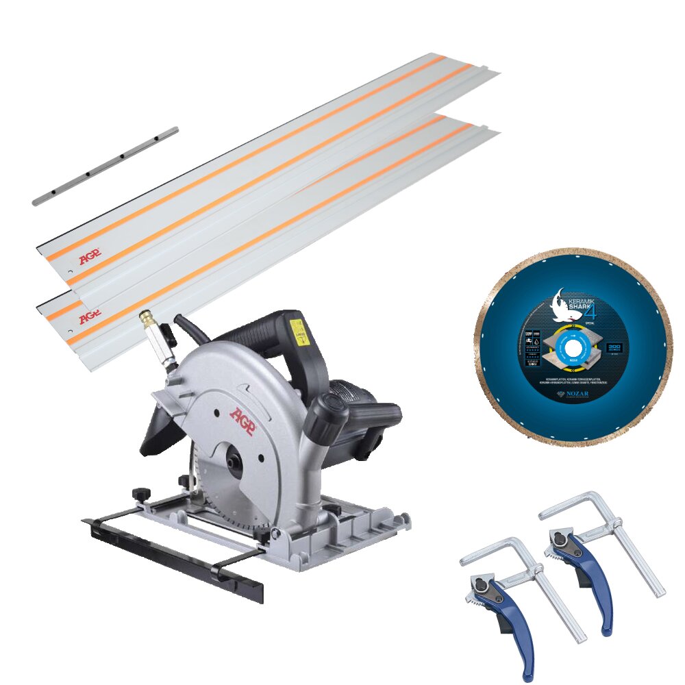 AGP Steintrennsäge SCS7 - Komplettset Shark 4 - Blatt-Ø: 180 mm, Schnitttiefe: 55 mm, Leistung: 1800 W, 230 V